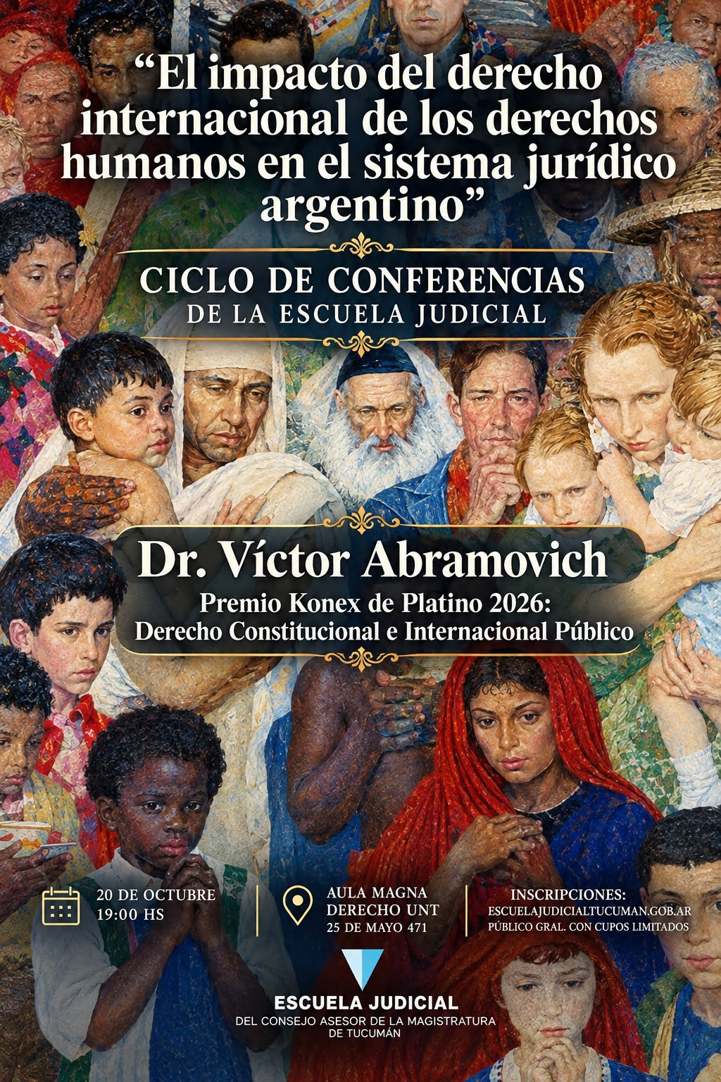 Afiche de la conferencia del Dr. Víctor Abramovich